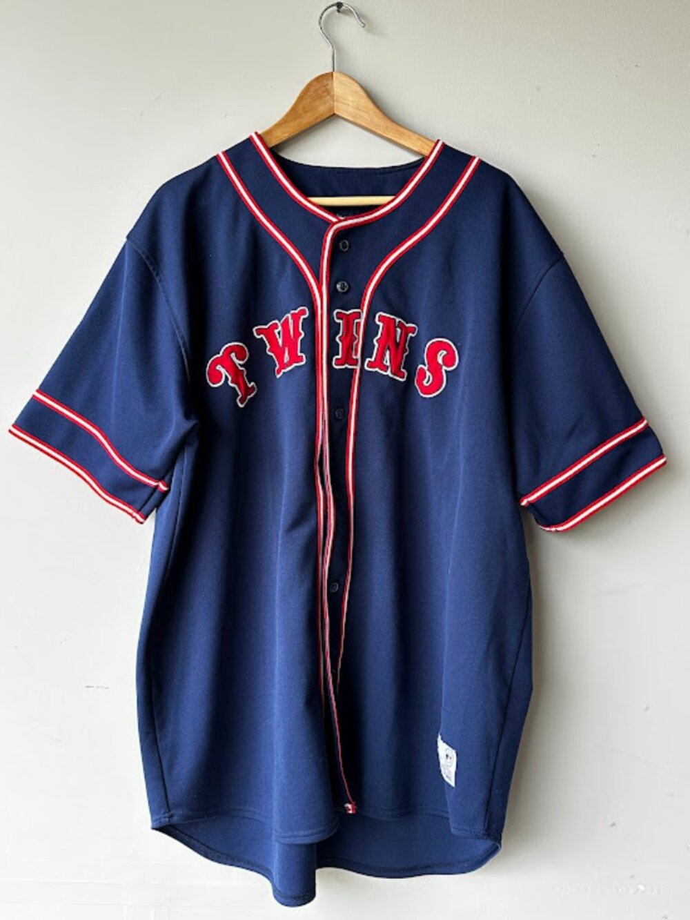 Vintage True Fan MLB Minnesota Twins Navy Blue Button Down Jersey XL